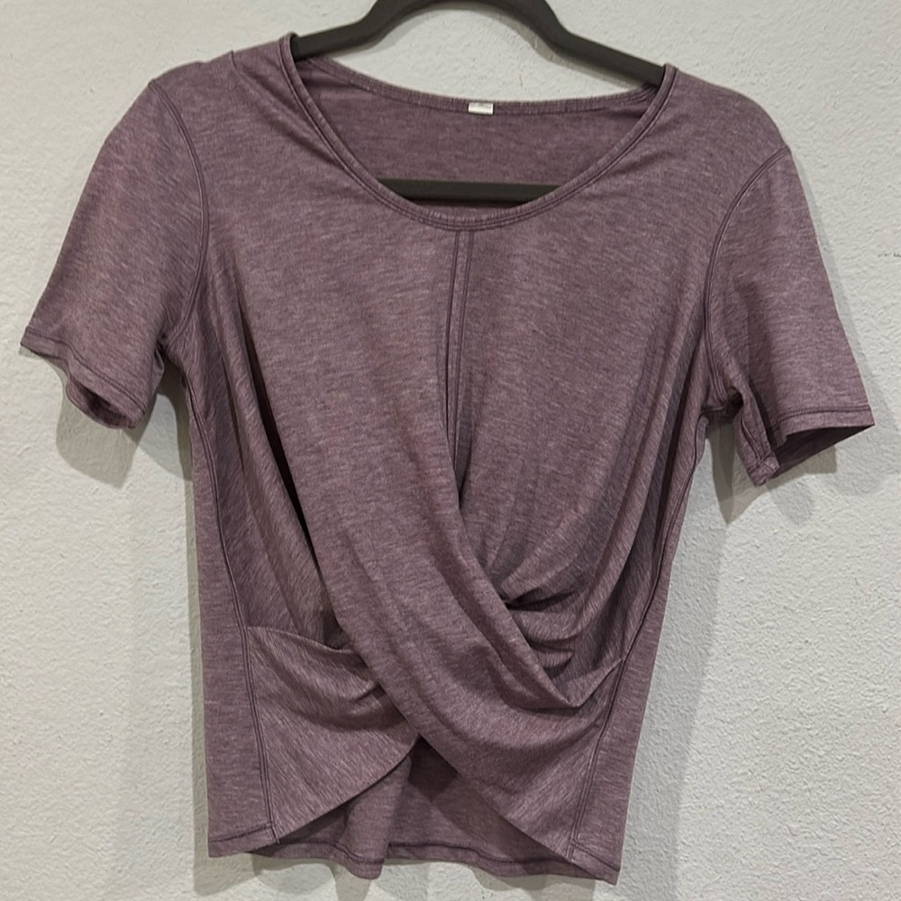 Lululemon Do the Daily Top Sz 6 Athletic Activewear Top Short Sleeve Mul…